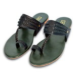 Hala black leather sandal