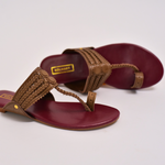 Brown leather flats 