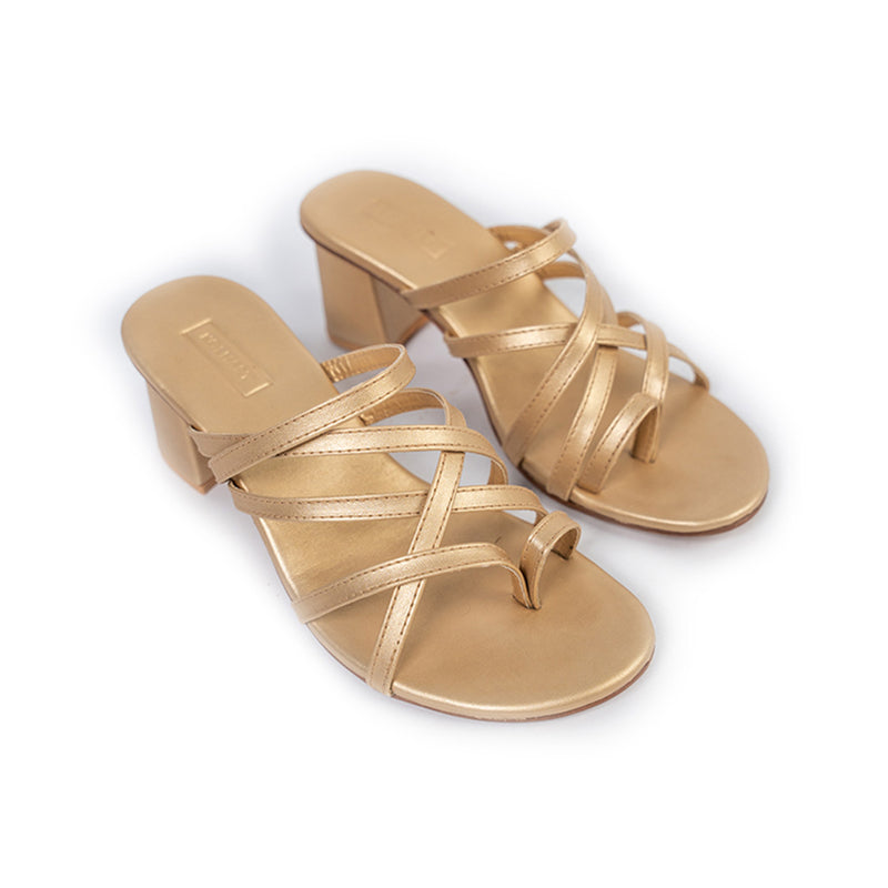 Gold Block heels 