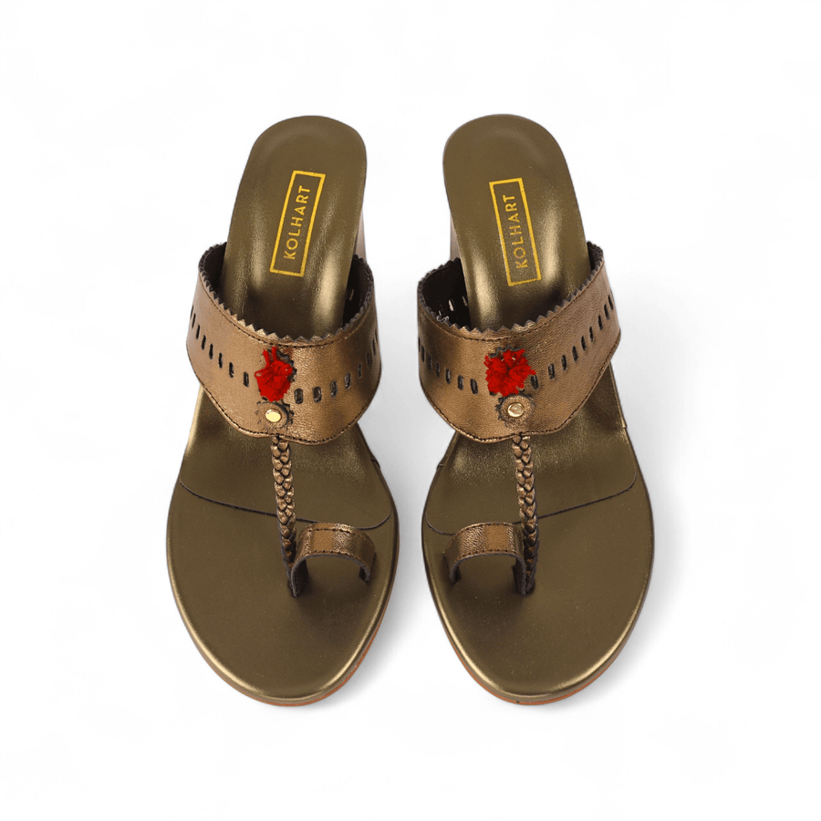 My Store MEHR COPPER LEATHER HEELS