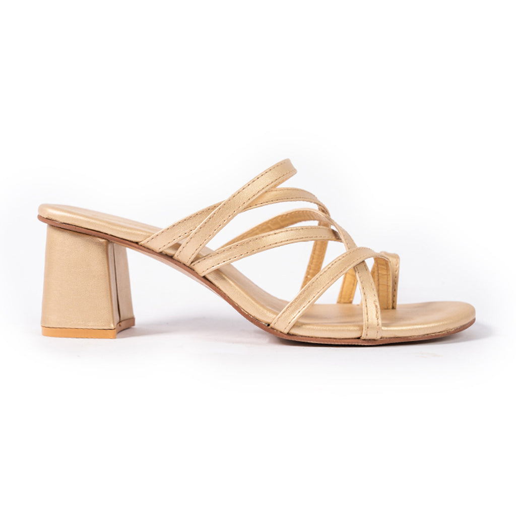 Gold Block heels 