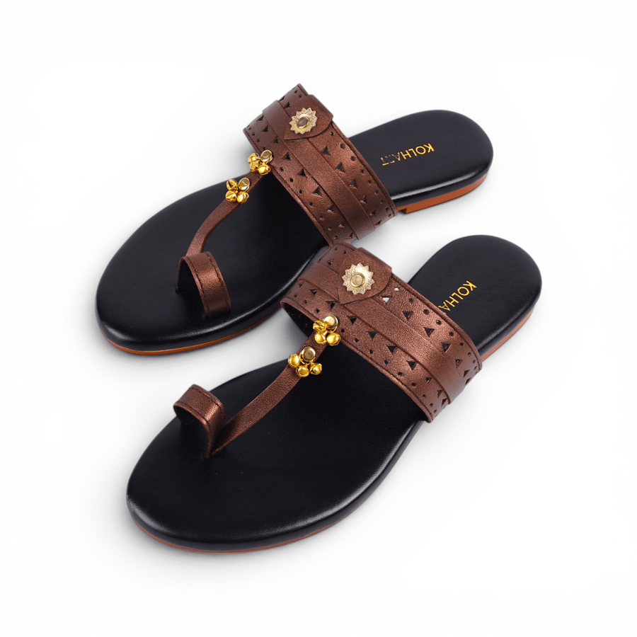 Kolhart flats Fiza Metallic Brown