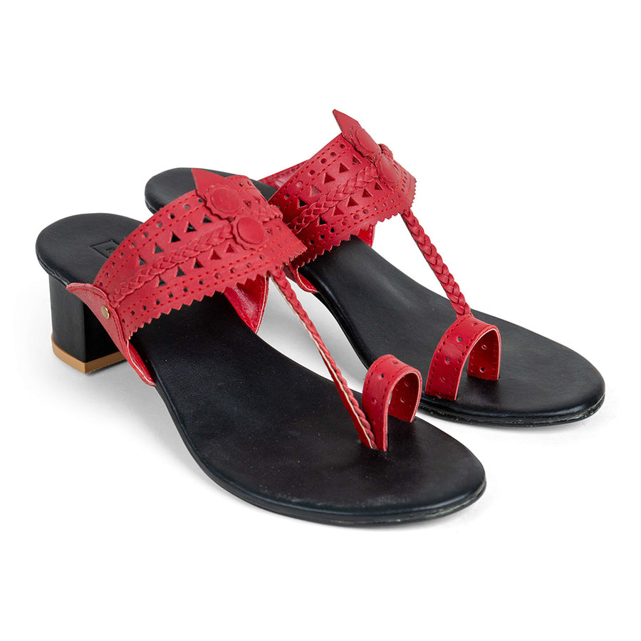 Block heels in leather 