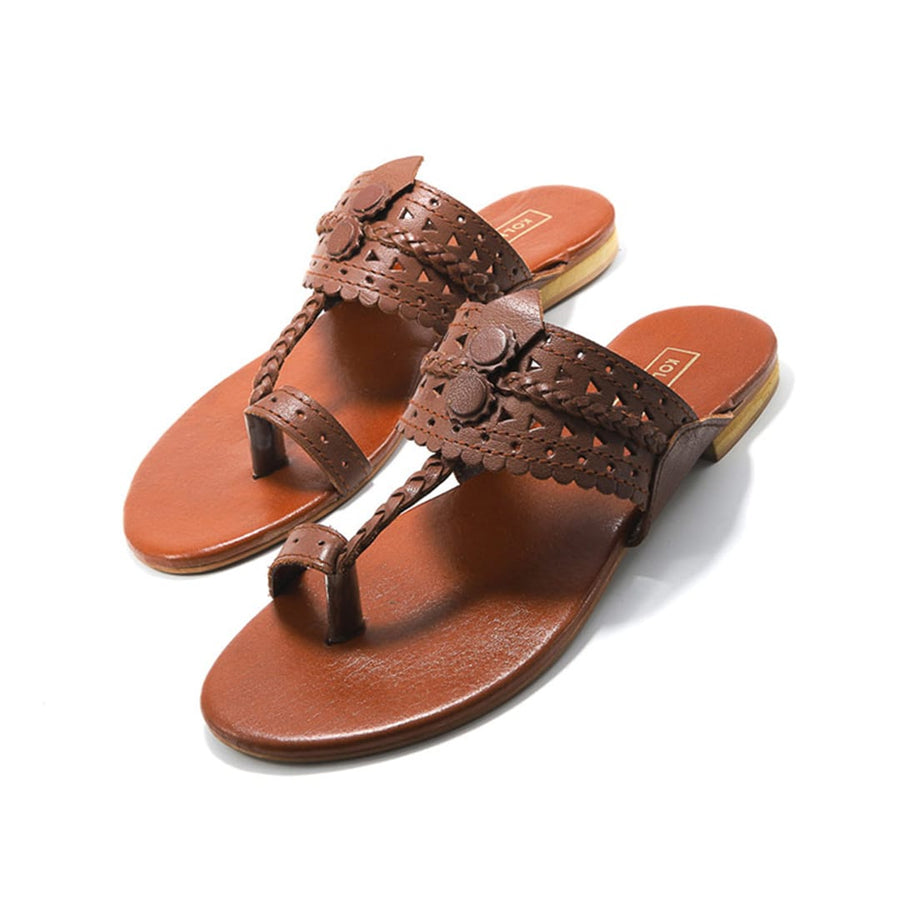Kolhart flats AMBER - CLASSIC BROWN KOLHAPURI