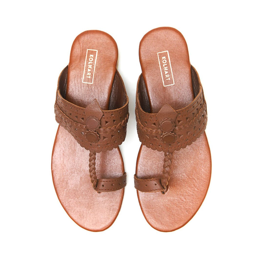 Kolhart flats AMBER - CLASSIC BROWN KOLHAPURI