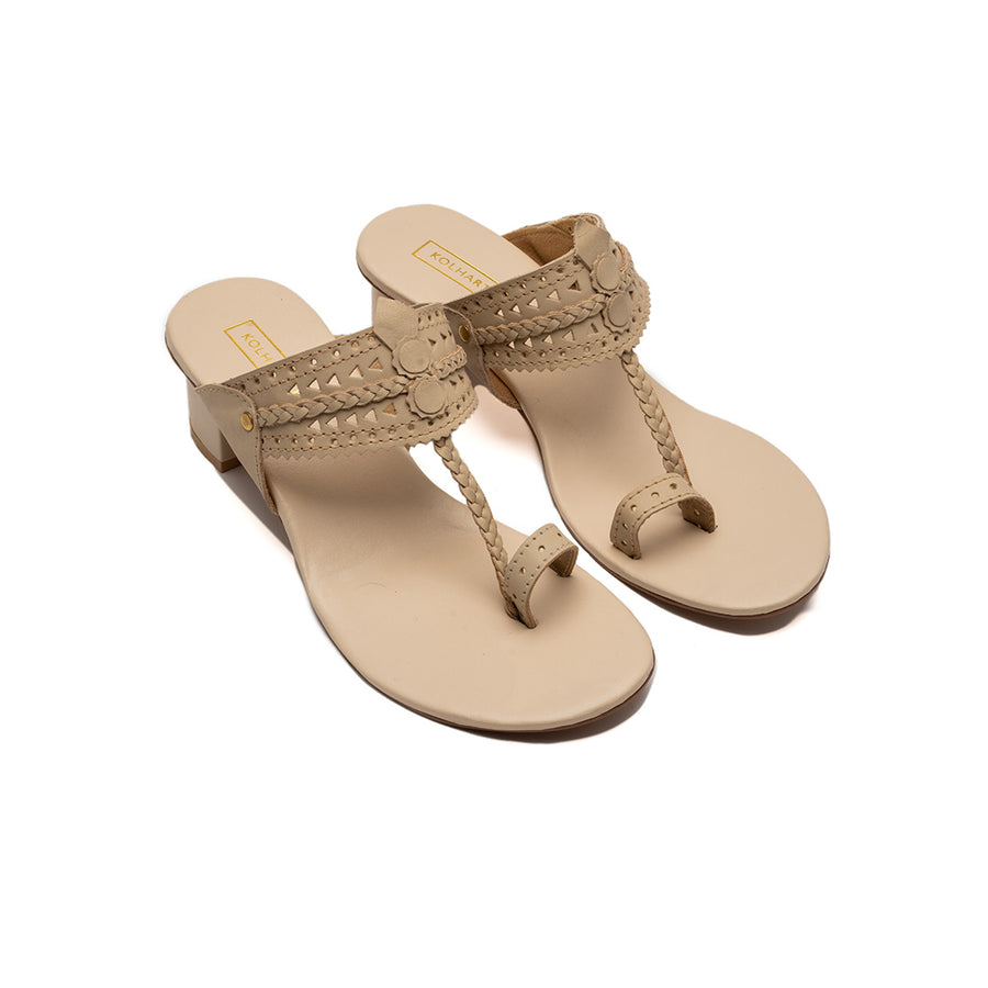 Kolhapuri block heels made in leather