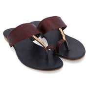 Kolhart TEXTURED MAROON KOLHAPURI
