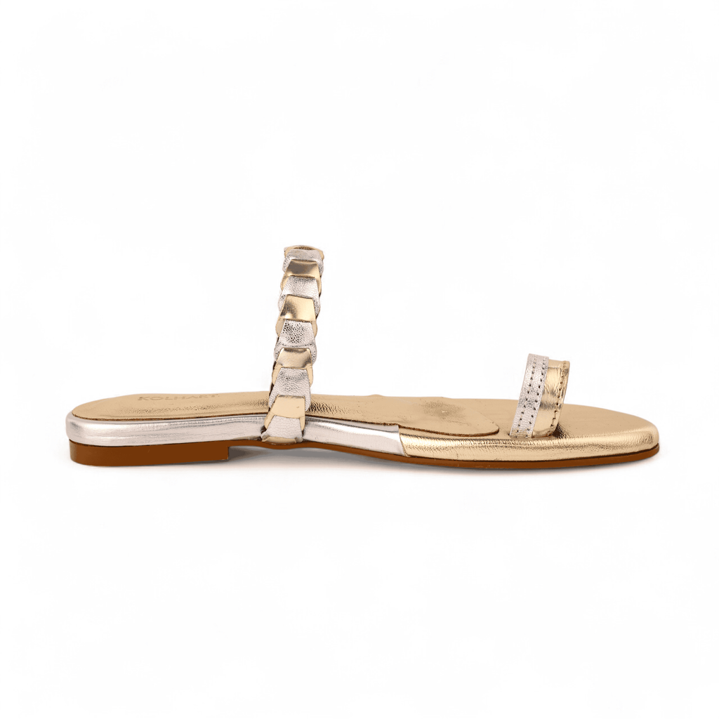 ARIA Metallic Slides | Kolhart Sandals & Slip-On Footwear
