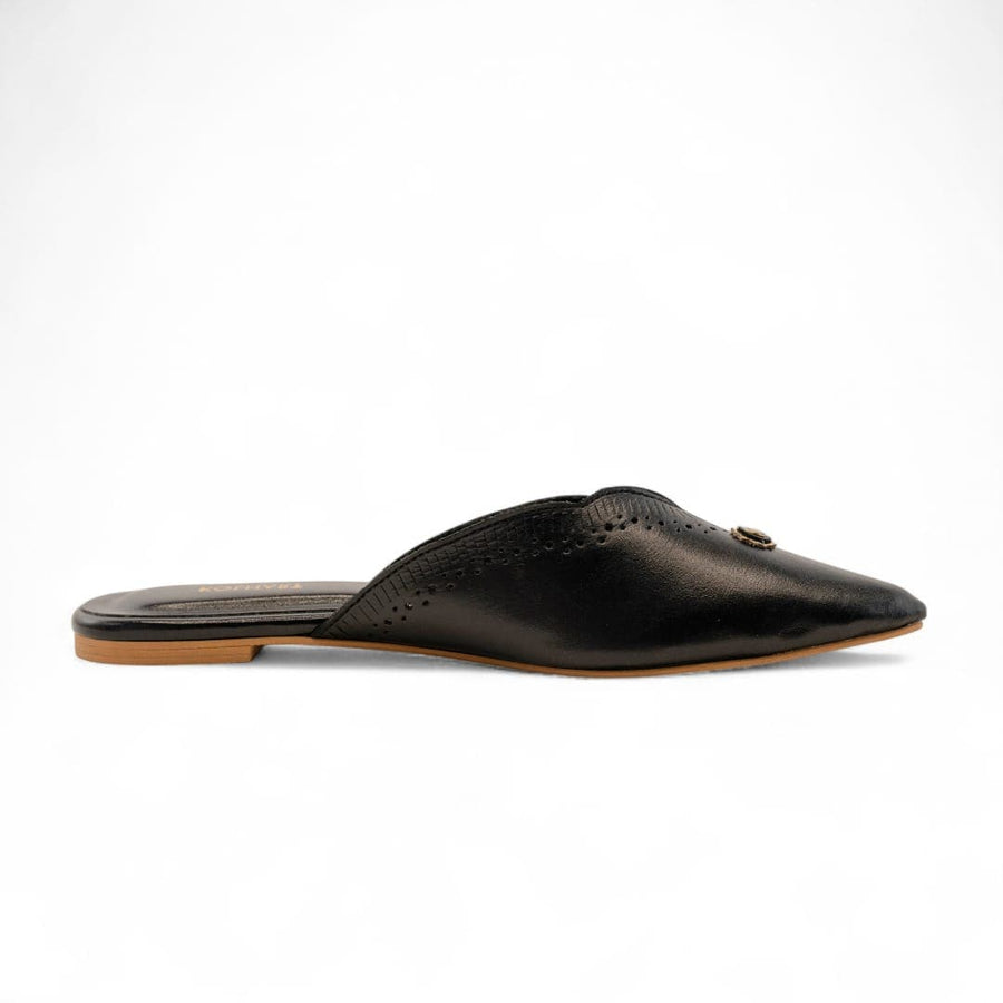 TAKTIL BLACK LEATHER MULE