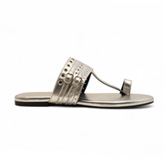 BEAT SILVER LEATHER SANDAL