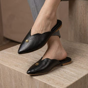 TAKTIL BLACK LEATHER MULE