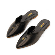 TAKTIL BLACK LEATHER MULE