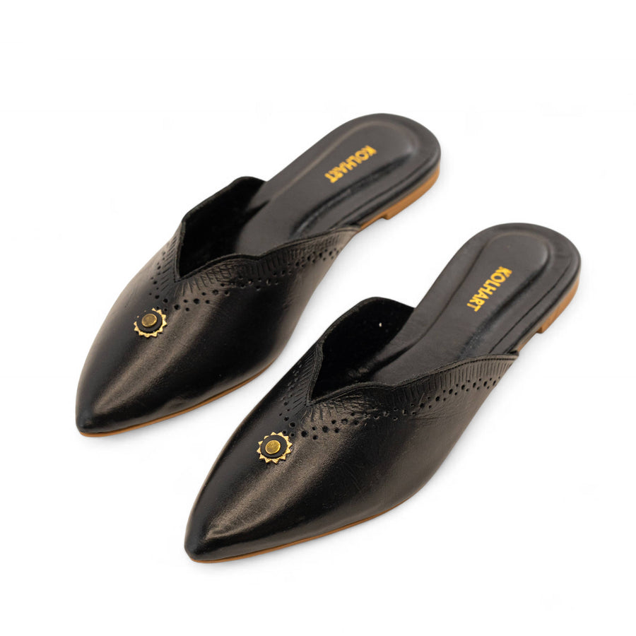 TAKTIL BLACK LEATHER MULE