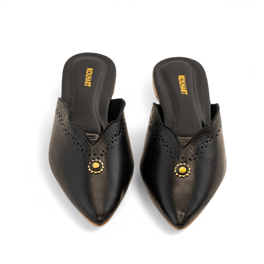 TAKTIL BLACK LEATHER MULE