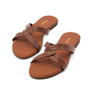 KARIS BROWN LEATHER SANDAL