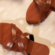 KARIS BROWN LEATHER SANDAL