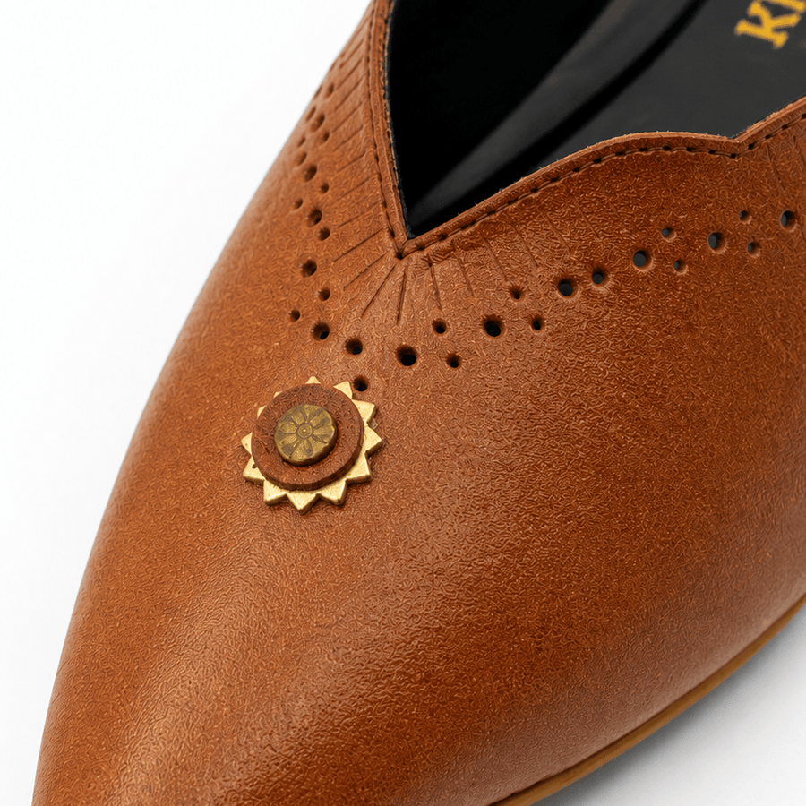 TAKTIL BROWN LEATHER MULE