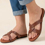 KARIS BROWN LEATHER SANDAL