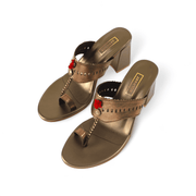 My Store MEHR COPPER LEATHER HEELS