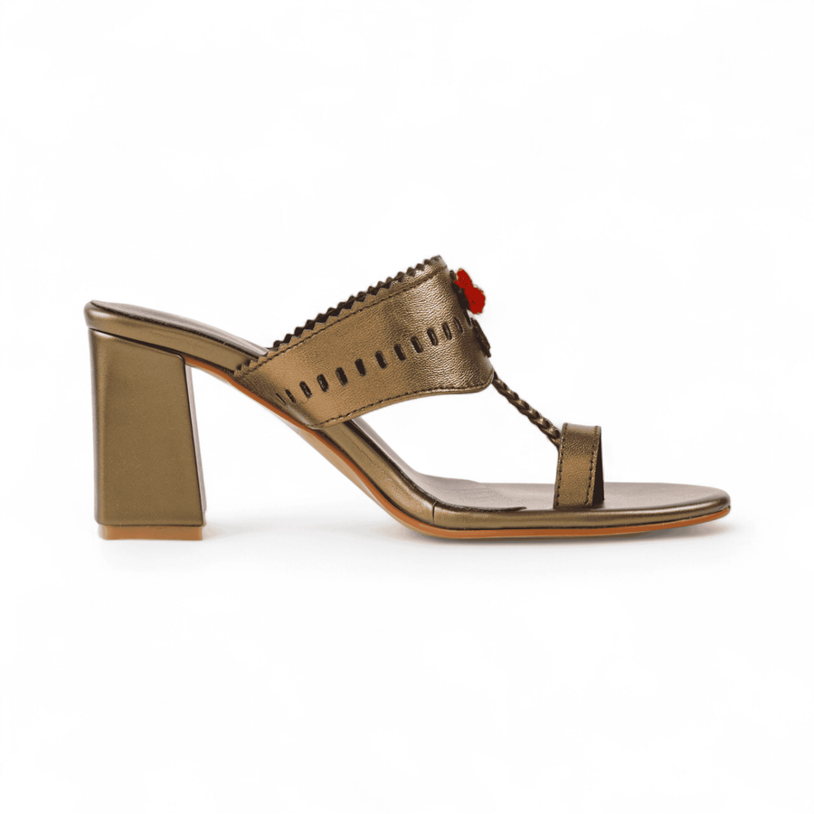 My Store MEHR COPPER LEATHER HEELS