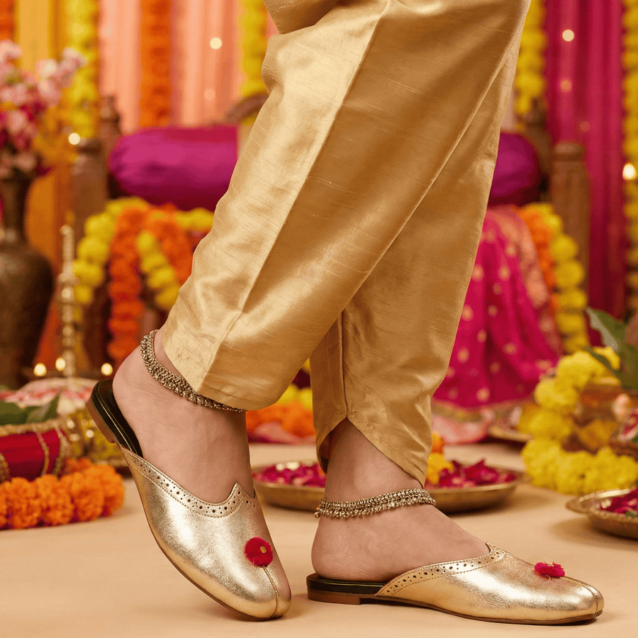 My Store REET KHUSSA MULES GOLD