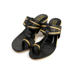 Black and Gold Block heels