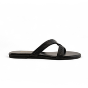 KARIS BLACK LEATHER SANDAL