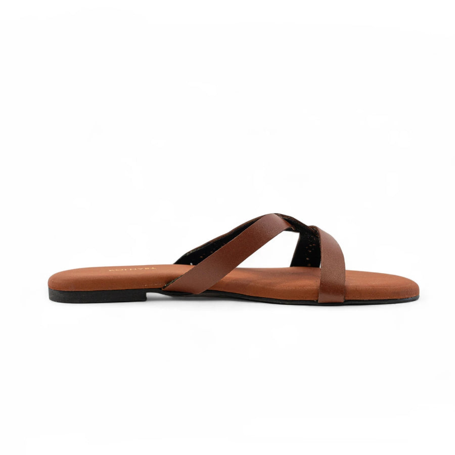 KARIS BROWN LEATHER SANDAL