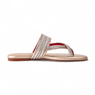 My Store Samara | Metallic Braided Sandal in Leather