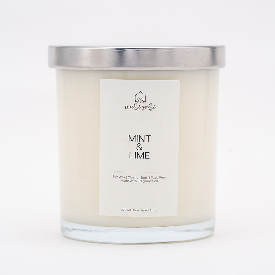 mint and lime fragrance scented candle