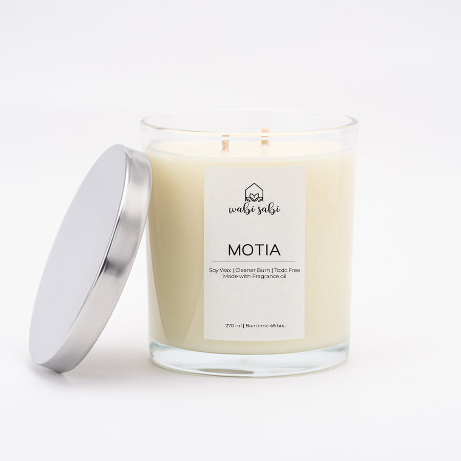 motia(jasmine) scented soywax candle 
