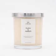 Oud and Amber scented candle in a minimalist  Wabi Sabi by Kolhart