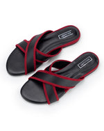 crossed strap slippers