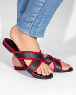 crossed strap sandals