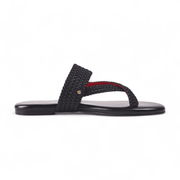 Samara | Black Braided Sandal in Leather