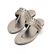 BEAT SILVER LEATHER SANDAL